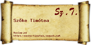 Szőke Timótea névjegykártya