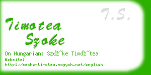timotea szoke business card